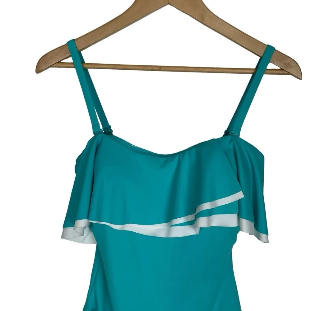Coco Reef AQUA Contours Ruffled One-Piece‎ Swimsuit Size 10 (34D) - Picture 13 of 13